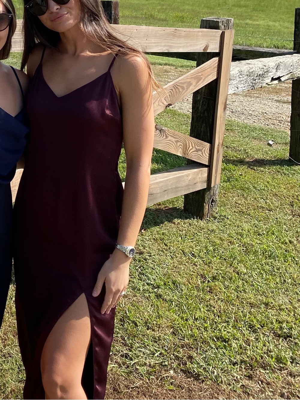 A&F Satin Burgundy Dress